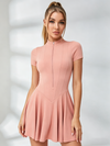 Zip-Up Skater Active Dress with Pockets
