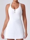 ZASUWA Female U Collar I-shaped Zipper Cross Back Quick-dry Dress