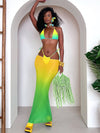 ZASUWA Female Sexy Ombre Mesh 3-Pieces Bikini Set
