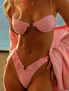 ZASUWA Female Sexy Folds with Metal Hollow Out Bikini Set