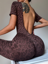Leopard Print Backless Jumpsuit