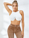 Deep V Back Denim Scrunch Bum Leggings