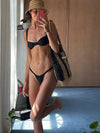 ZASUWA Female Sexy Folds Solid Color Bikini Set
