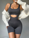 ZASUWA Female Deep V Back Scrunch Bum Hollow Out Backless Short Romper