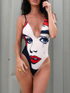 ZASUWA Female Deep V Sexy 3D Digital Printing Print One Piece