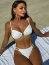 ZASUWA Female Backless Drawstring Folds Bikini Set