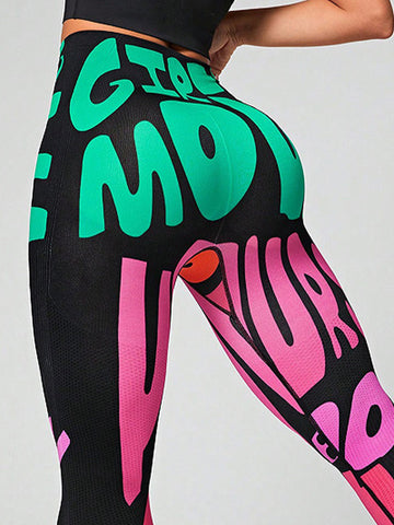 ZASUWA Female Print Quick Dry Push Up Design Color Leggings