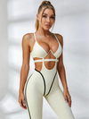 Cutout Ribbed Active  Dress With Contrast Piping