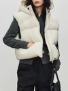Pocket Zipper Warm With Hat Coat Vest