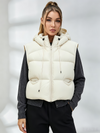 Pocket Zipper Warm With Hat Coat Vest