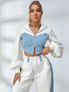 Sexy Contrast Color Pocket Casual Tracksuit