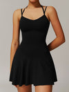 ZASUWA Female Solid Color Backless 2 in 1 Quick-dry Dress