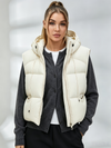 Pocket Zipper Warm With Hat Coat Vest