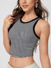 ZASUWA Female U Collar Contrast Color Stripe Quick Dry Tank