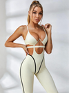 Cutout Ribbed Active  Dress With Contrast Piping