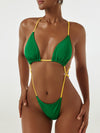 ZASUWA Female Contrast Color Cross Back Backless One Piece