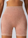 ZASUWA Female Faux Denim Scrunch Bum Hip-lift Spandex Gym Booty Shorts