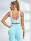 Contrast Color Fishnet Elastic Tight Tracksuit