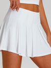 ZASUWA Female Stand Up Collar Zipper Pleated 2 in 1 Quick Dry Tennis Skirts Suit