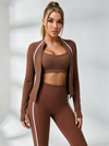 Contrast Color Stripes Zipper Tracksuit