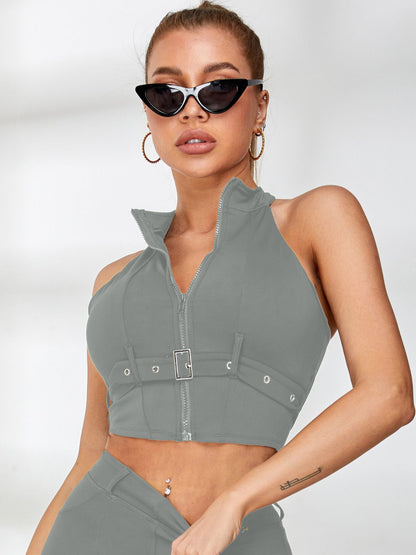 Zipper Button Sassy Tanks