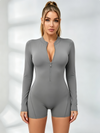 Zipper Backless Scrunch Bum With Pads Romper