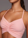 ZASUWA Female Solid Color Unique Folds Sports Bras