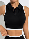 ZASUWA Female Stand Up Collar Zipper Quick Dry Tank