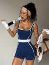 ZASUWA Female Contrast Color Stripes Scrunch Bum Romper