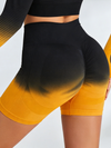 Gradient Color Spandex Gym Booty Shorts