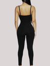 ZASUWA Female Backless U Collar Hollow Out Hip-lift Jumpsuit
