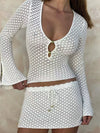 ZASUWA Female Solid Color Sexy 2-Pieces Fishnet Without Bikini Set Cover Up