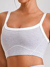 ZASUWA Female Contrast Color Shockproof U Collar Sports Bras