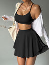 ZASUWA Female Solid Color 2 in 1 Quick Dry Skirts Suit