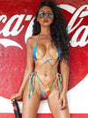ZASUWA Female Contrast Color Natural Texture Print Bikini Set