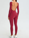 ZASUWA Female U collar Elastic Tight Seamless Quick-dry Jumpsuit