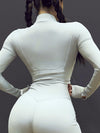 ZASUWA Female Zipper Pocket Thumbhole Cropped Long Sleeves