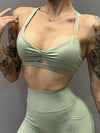 ZASUWA Female Folds Cutout Cross Back Sports Bras