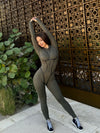 ZASUWA Female Trendy Zipper Peach Booty Jumpsuit