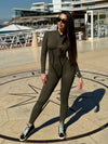 ZASUWA Female Trendy Zipper Peach Booty Jumpsuit