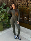 ZASUWA Female Trendy Zipper Peach Booty Jumpsuit