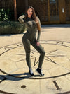 ZASUWA Female Trendy Zipper Peach Booty Jumpsuit