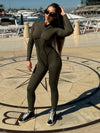 ZASUWA Female Trendy Zipper Peach Booty Jumpsuit