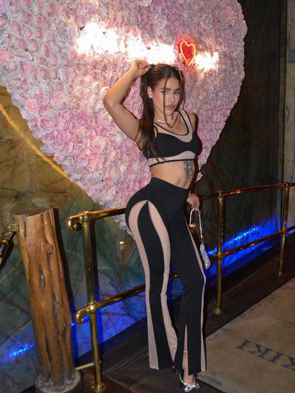 ❤Super Sexy Unique Sheer Mesh Split Tracksuit