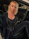 ZASUWA Female Tummy Control Zipper Hip-lift Jumpsuit