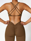 ZASUWA Female Deep V Back Scrunch Bum Flare Pants