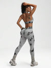 ZASUWA Female Tie-Dye Printed Fitness Set Tracksuit