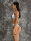 ZASUWA Female Sexy Shiny Golden&Sliver Swimsuit