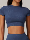 ZASUWA Female Hot Stamping Print Elastic Tight Quick Dry Short Sleeves
