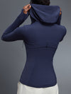 ZASUWA Female Pocket Zipper With Hat Jacket